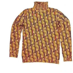 Prada Turtleneck  and Matching Leggings In Patterned Jaquard 100% Virgin Wool